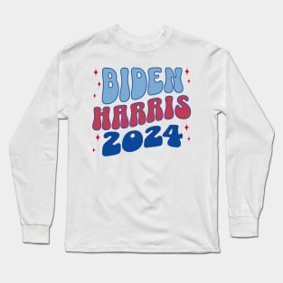 Biden Harris 2024 Cute Aesthetic Back Print Long Sleeve T-Shirt